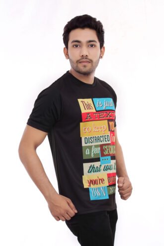 Black Printed Casual Tees