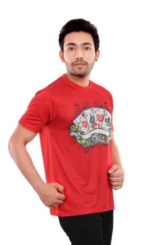 Best Fabric Red Casual Wear Tshirt