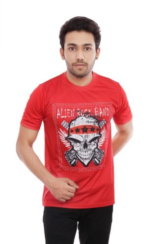 Designer Casual Tshirt Red for Men