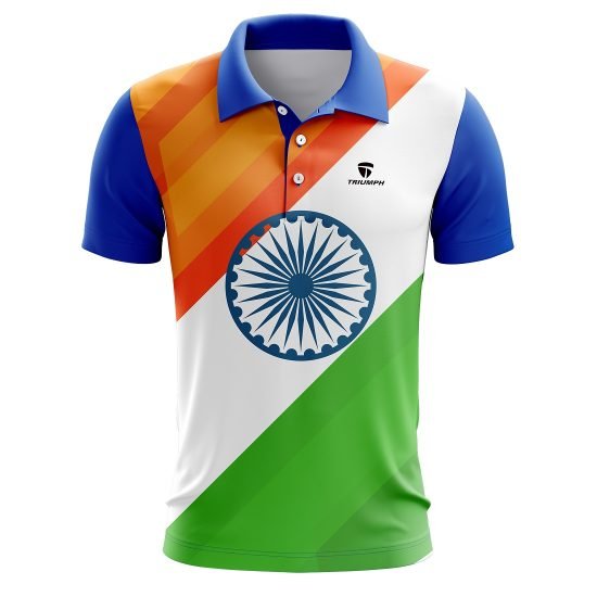 India 15TH AUG Polo Casual Tshirt Blue