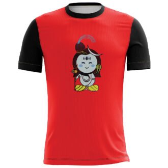 Shiva's Design Printed Casual T-shirt Red & Black